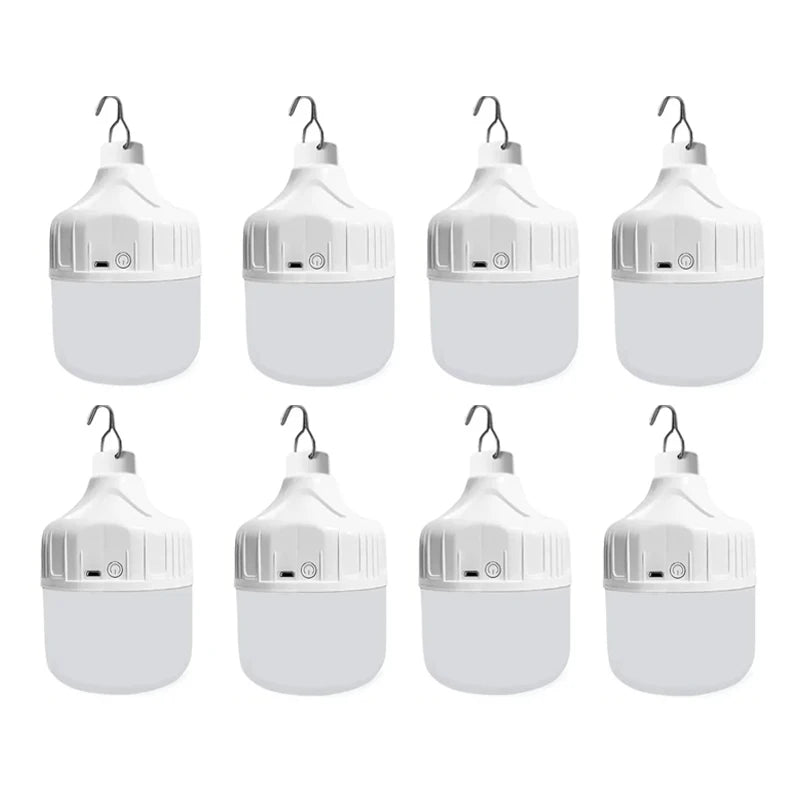 អំពូល LED ក្រៅផ្ទះដែលអាចសាកបានដោយ USB ពន្លឺខ្ពស់សម្រាប់ភ្ជាប់ជាមួយភ្លើងសង្គ្រោះបន្ទាន់សម្រាប់បោះតង់នេសាទ ចង្កៀងចល័តសម្រាប់ពេលយប់