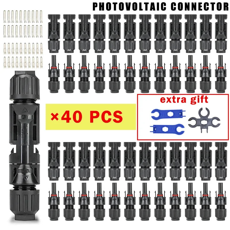 400/200/100/40/20/10 Pcs Photovoltaic Solar Connector 1000V30A Wholesale Panel Connectors Kit for PV/MC Cable 2.5/4/6mm²