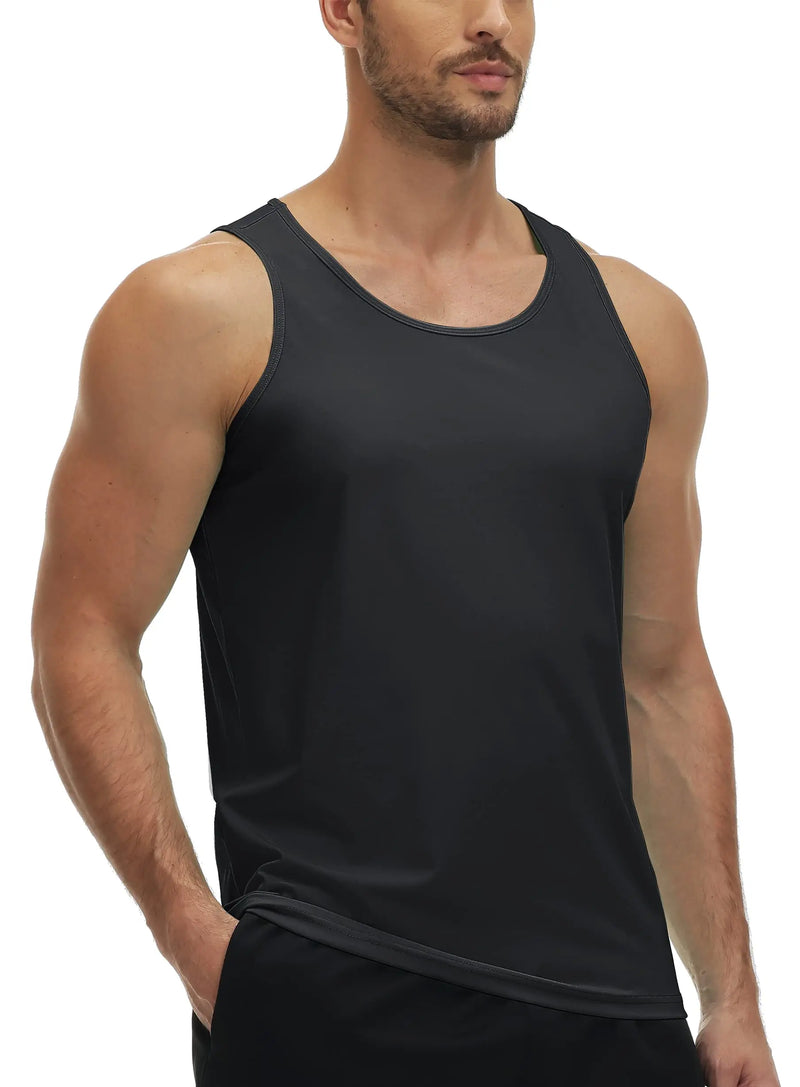 TACVASEN UPF50+ Tank Top Quick Dry Sleeveless T-shirts Mens Summer Gym Fitness Running Tee Sports Vest Swim Trainning tshirts
