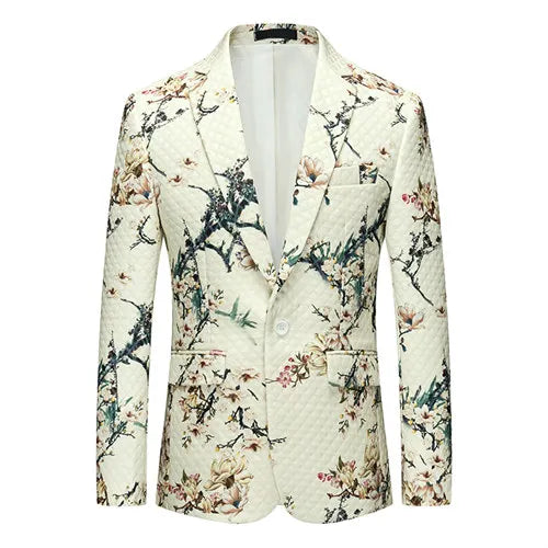 2026 New Men's Silver Sequin Suit Jacket, Fashion Slim Dress Coat, Wedding Party Print Jaqueta Gold Green Blue Terno Masculino.