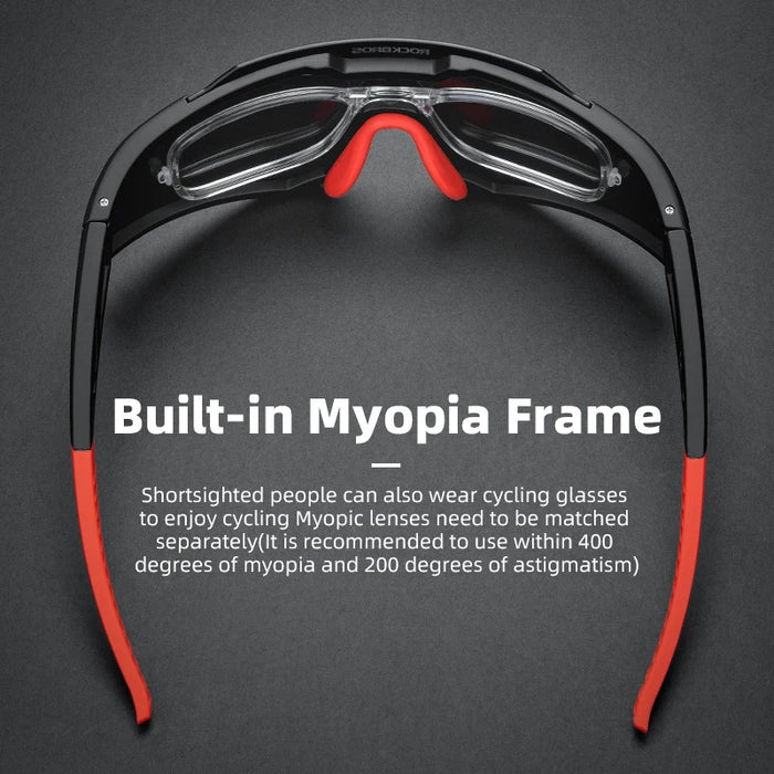 ROCKBROS Photochromic Cycling Glasses Polarized Adjustable Nose Support Myopia Frame Sports Sunglasses Men Women Eyewear Goggle