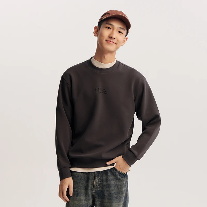 Semir Graphic Sweatshirt Soft Texture Men Spring Casual Fashion Comfort Crewneck Trend Cozy New 2026