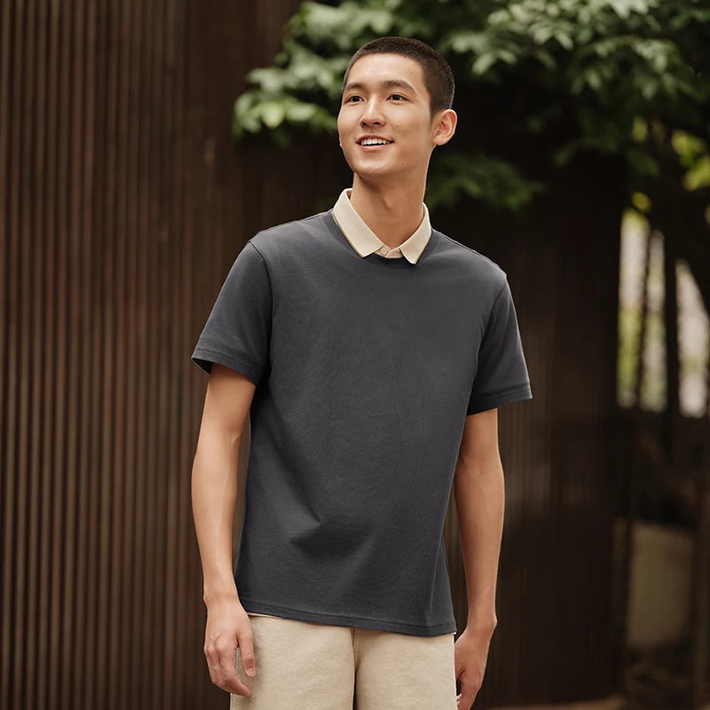Semir Minimalist Tshirt Unisex Summer Solid Color Slim Fit Daily Commute Versatile Top Comfortable Basic Wear