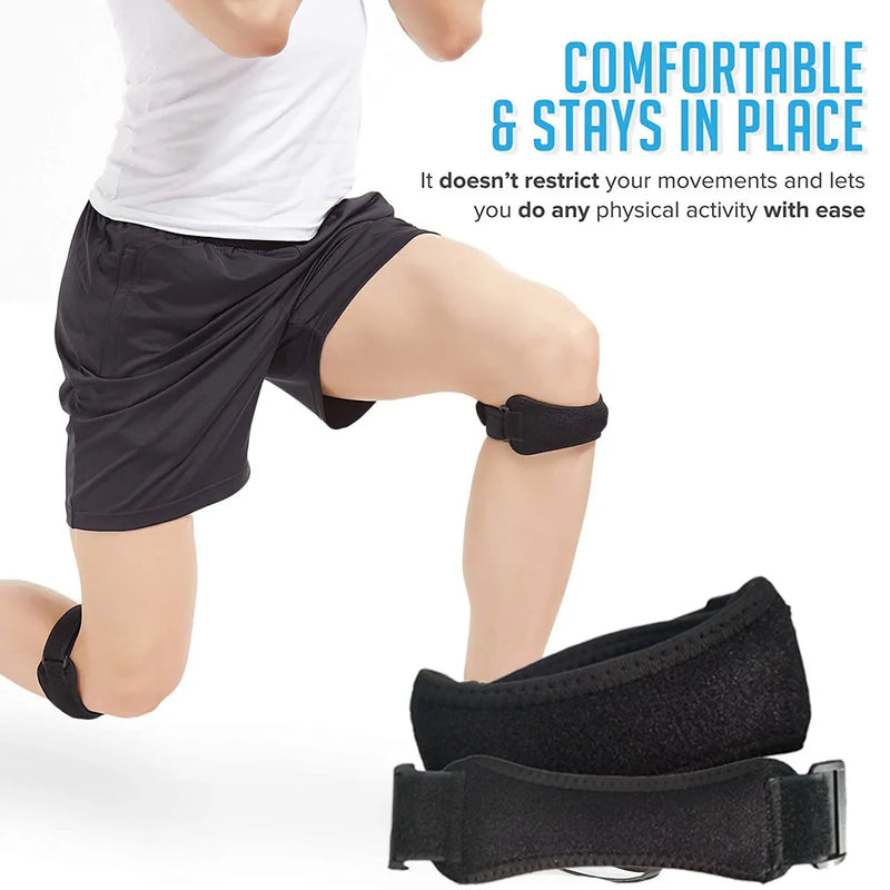 WRELS Patella Knee Strap Sports Kneepad Adjustable Knee Band  Professional Protector Pad Belted Protector Open Knee Wrap Band