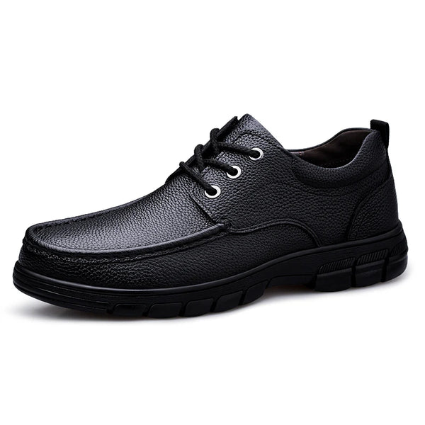 Men's Genuine Leather Casual Oxford Shoes Lace‑Up Thick Sole Non‑Slip Comfort Business Dress Walking Shoes Big Sizes 48 49 50