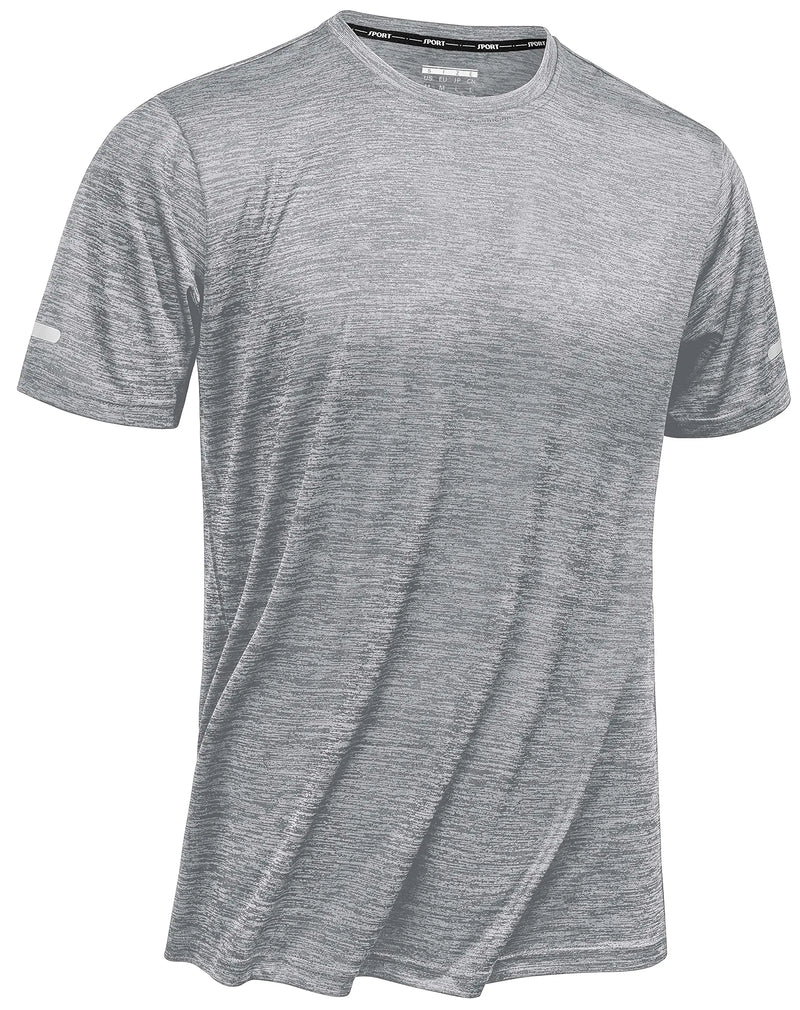 TACVASEN Summer Quick Dry T-shirts Mens Running Jogging Athletic T-shirts Reflective Stripe Sports Gym Fitness Workout T Shirts