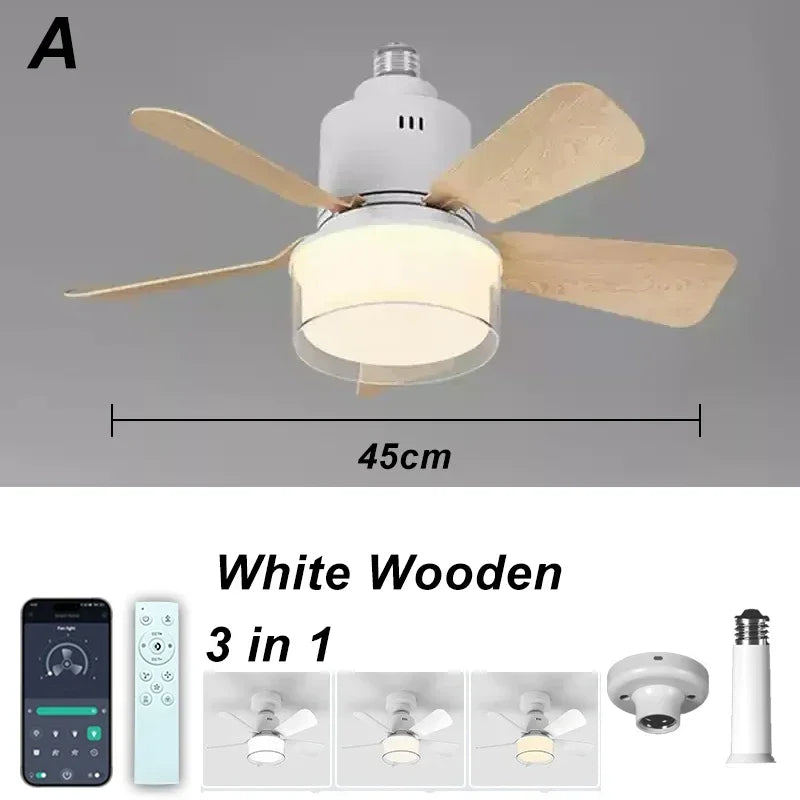 LED Ceiling Fan Light RGB Remote and APP Control Infinite Dimming Ceiling Fan Lights Living Room Party Room Romantic Atmosphere