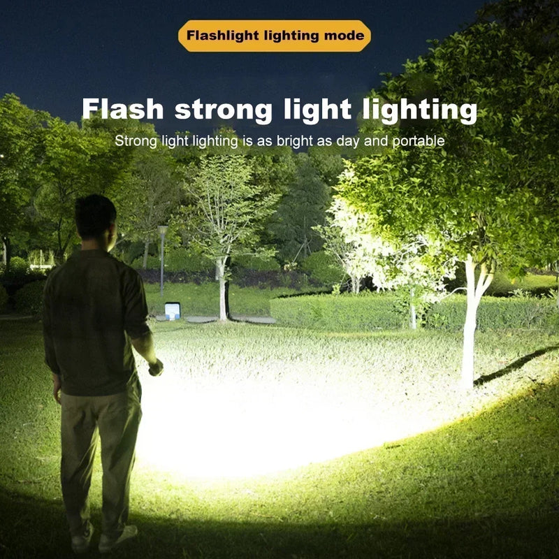 ភ្លើង LED បង្វិលបាន អាចសាកថ្មបានតាមរន្ធ USB ភ្លើងការងារចល័ត បង្ហាញថាមពល ពិលតូចដ៏មានអានុភាពសម្រាប់ការបោះតង់ នេសាទ ដើរលេង