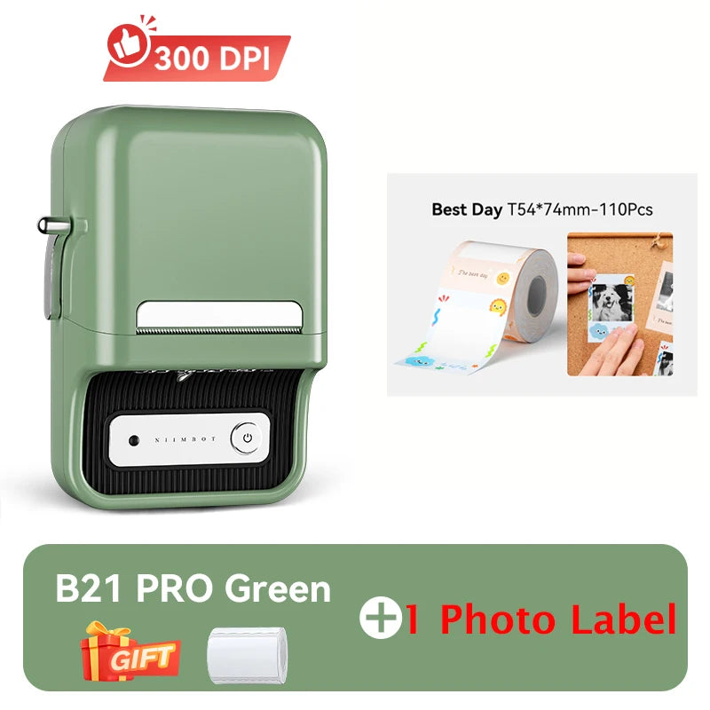 NiiMbot B21 B21 PRO Bluetooth Adhesive Label Printers Mini Thermal Printer Wireless Barcode Label Maker for Office Clothing