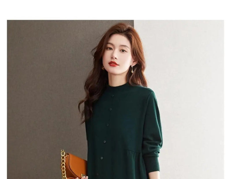 New Pull Jersey For Women Fashion Knitwear Woolen Long Dress Spring Autumn Pullover Sweater Winter Warm Jumper Female Clothing