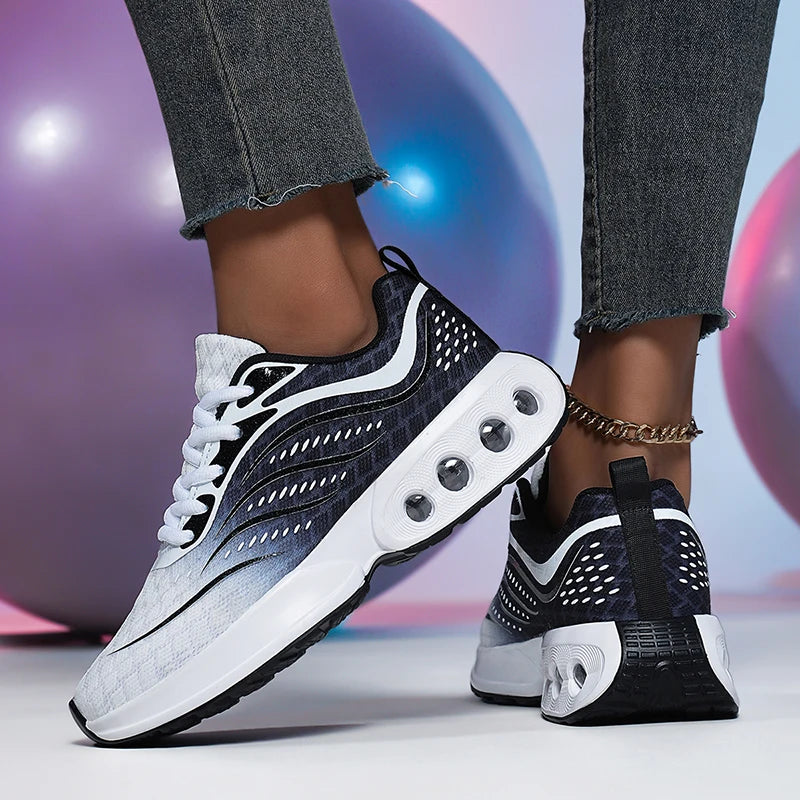 Womens Sports Shoes 2025 Autumn New Casual Fashion Lightweight Thick Soled Comfortable Sneakers Travel Walking Shoes for Women