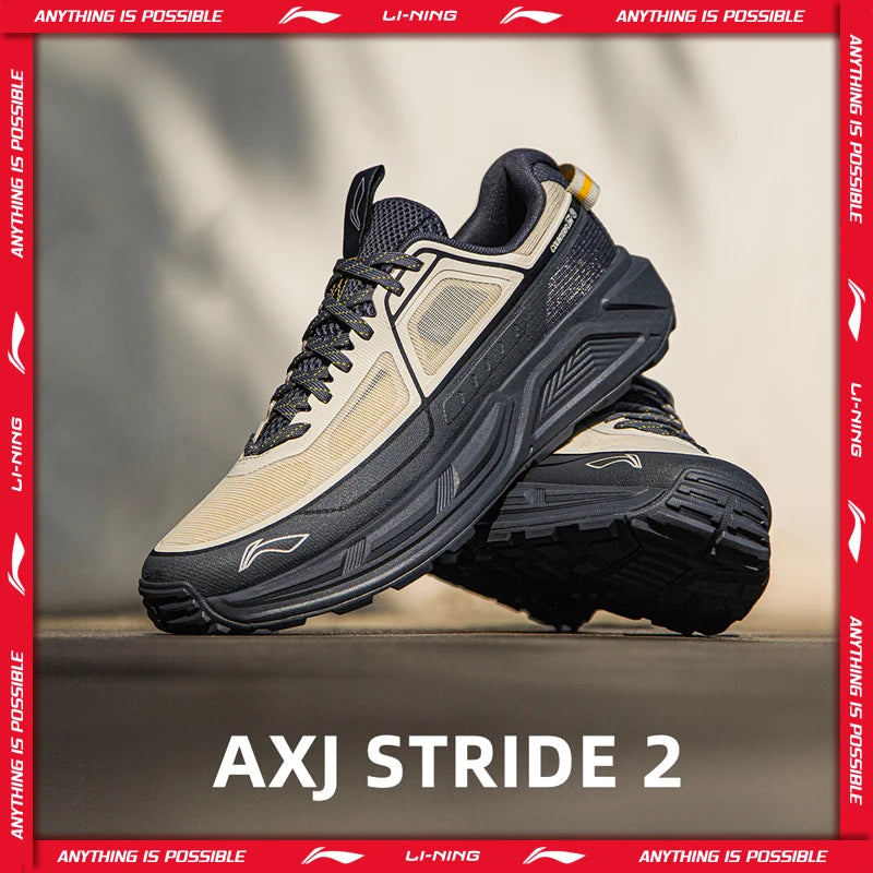 ស្បែកជើងឡើងភ្នំ Li-Ning Unisex AXJ STRIDE 2 ក្រៅផ្ទះ COOL SHELL មានខ្យល់ចេញចូលបានល្អ មានទ្រនាប់ជើង Rebound LiNing Walking Sneakers AHTW007