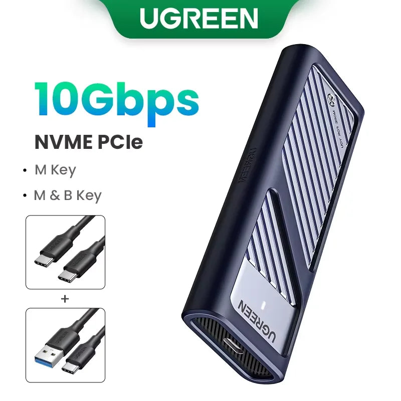 UGREEN M2 SSD Case NVME SATA Dual Protocol M.2 to USB Type C 3.1 SSD Adapter for NVME PCIE NGFF SATA SSD Disk Box M.2 SSD Case