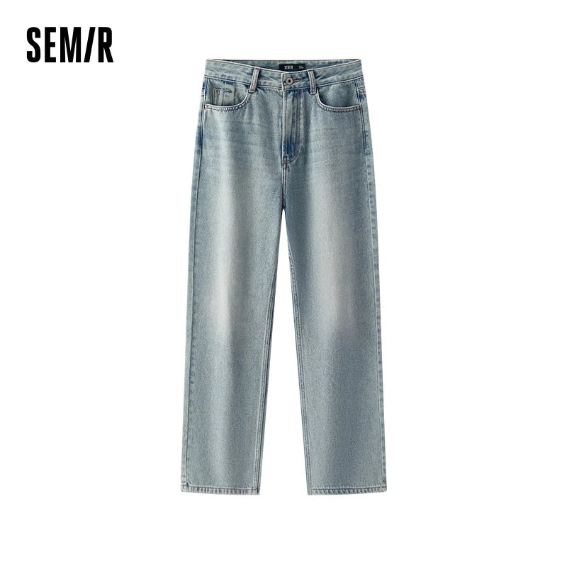 Semir Wide Leg Pants woman High Waist Loose Fit Soft Basic Denim Casual Fashion Trend Stylish Women Spring 2026