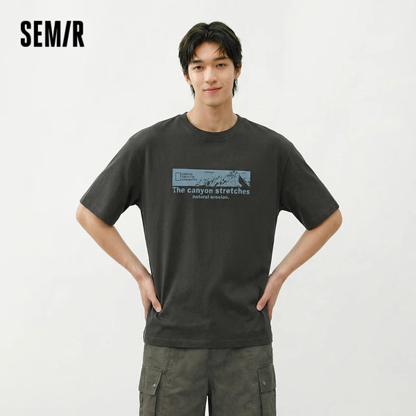 អាវយឺតបុរស Semir ឆ្នាំ ២០២៦ បោះពុម្ពនៅខាងក្រៅ ប៉ាក់ទាន់សម័យ ងាយស្រួលប្រើ រចនាប័ទ្មធម្មតា ទន់ ពាក់ប្រចាំថ្ងៃ
