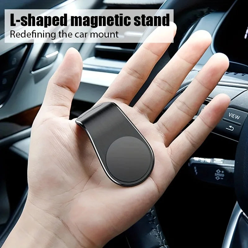 1pc Automobile L-Shaped Magnetic Phone Holder, Used for Car Magnet Phone Holder, Car Mobile Holder, Air Outlet Holder.