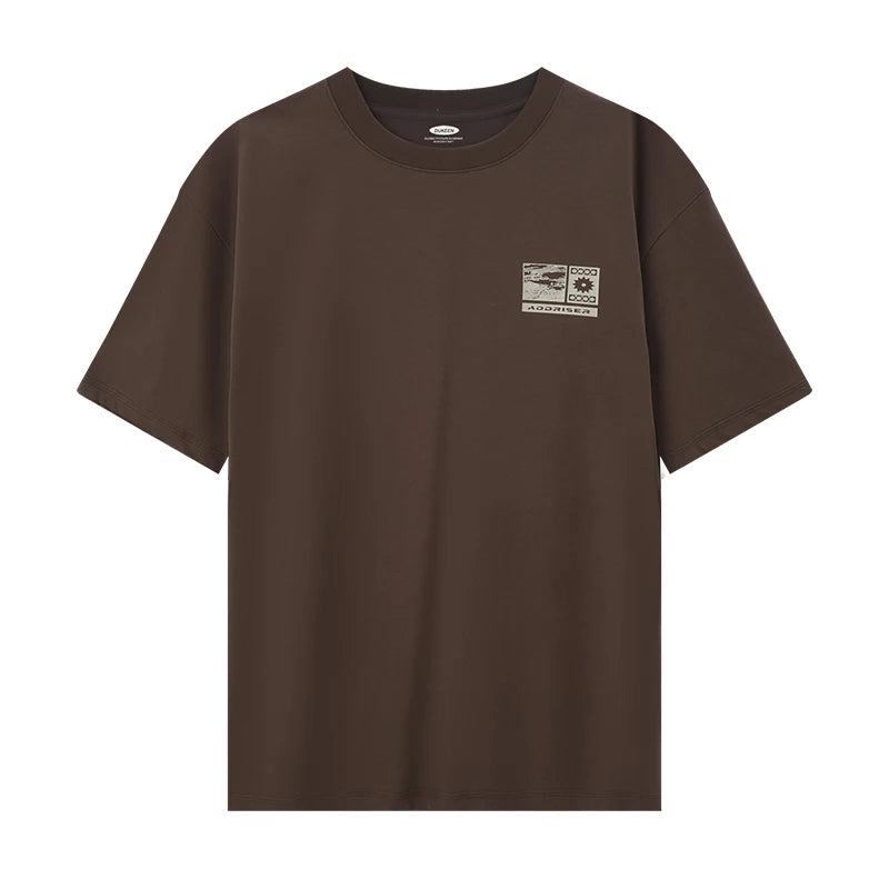 DUKEEN 240G Heavyweight Men's T Shirts 100% Cotton Summer New Fashion Print Crew Neck Short Sleeve Tees Men's Clothing