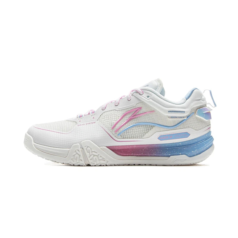 ស្បែកជើងវាយសី Li-Ning Unisex SAGA III PRO BOOM Cushion បន្ទះកាបូន-ជាតិសរសៃ LiNing សម្រាប់បុរស និងស្ត្រី ស្បែកជើងប៉ាតាប្រកួតប្រជែង AYAV001