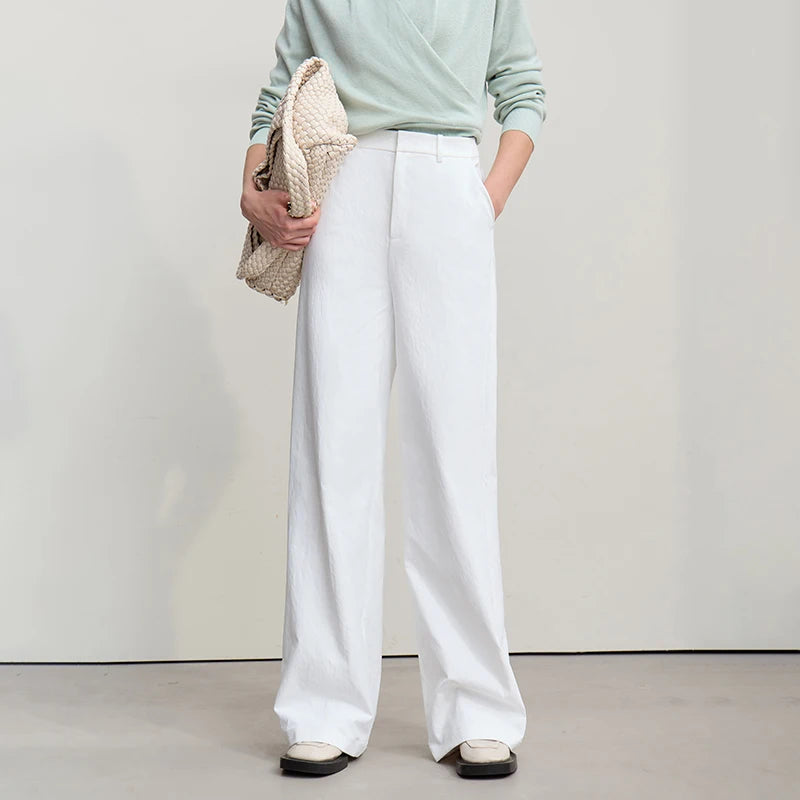 Amii Women's Minimalism Pants 2026 Autumn New Office Lady Versatile Wide Leg Female Trousers Solid Casual Loose Pants 12651006
