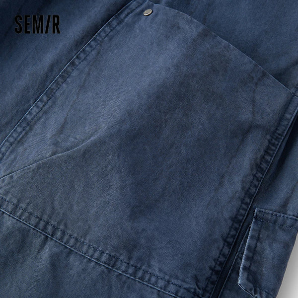 ខោបុរស Semir ប្រើប្រាស់បានយូរ ប៉ារ៉ាក់ឆ័ត្រយោង ពណ៌ប្រផេះ Twill ហោប៉ៅច្រើន 2026 រដូវស្លឹកឈើជ្រុះ រចនាប័ទ្មខោវែងសម្រាប់ធ្វើការ ស្លៀកប្រចាំថ្ងៃ