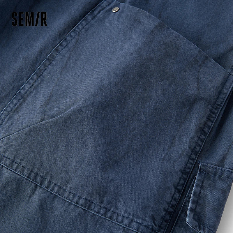 Semir Men Pants Durable Cargo Parachute Gradient Twill Multi Pocket 2026 Autumn Workwear Style Long Trousers Daily Wear