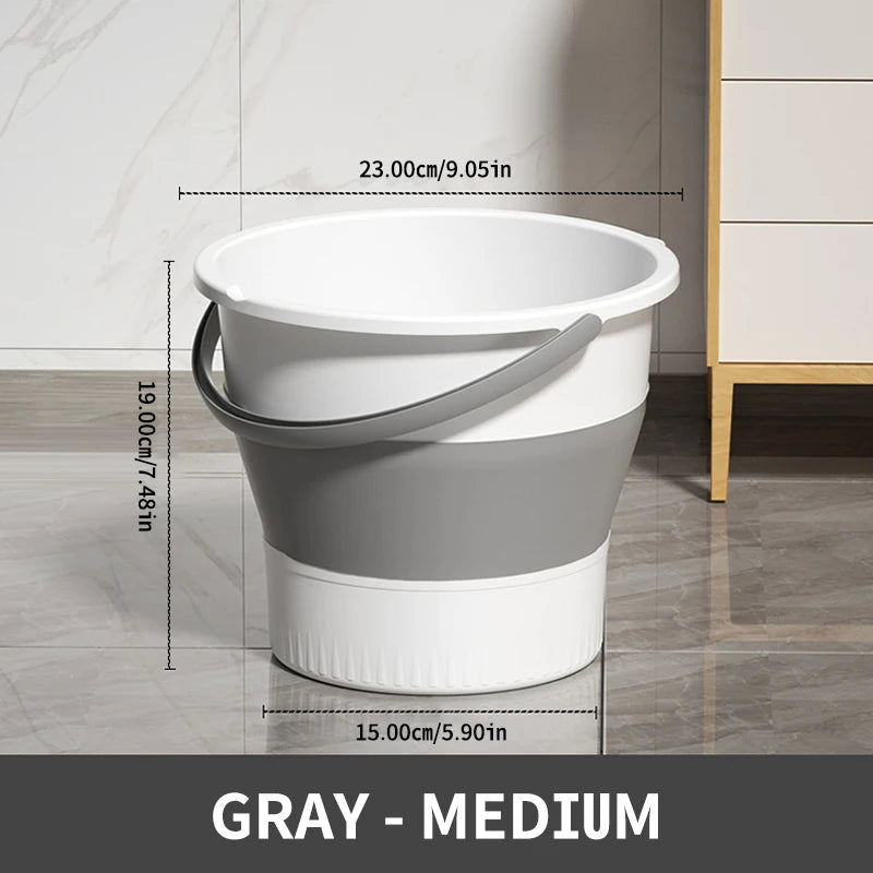 SEAMETAL 5/10L Portable Folding Bucket Multifunctional Thickened Silicone Fishing Camping Bucket for Car Wash Accessories