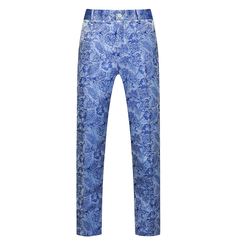 Autumn New Embroidery Suit Trousers Men's, Fashion Casual Pants, Blue Red White Green Pantalones Hombre, Asian Size M-5XL 6XL