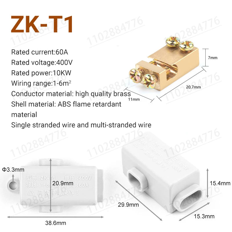 3PCS High Power Splitter Quick Wire Connector Terminal Block Electrical Cable Junction Box ZK-306 ZK-506 ZK-316 ZK516 Connectors