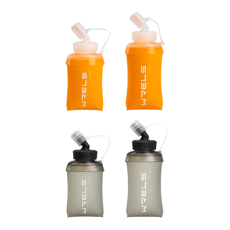 350ml 500ml Water Bottle BPA-Free Foldable Soft Flask TPU Sport Water Bag Silicone Straw Outdoor Sport Water Bottles for Running