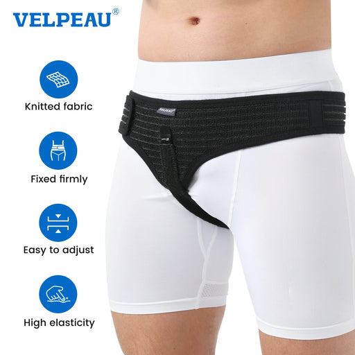 VELPEAU Hernia Belt Truss for Single Inguinal and Pain Relief Sport Hernia Support Brace Recovery Strap for Men and Women