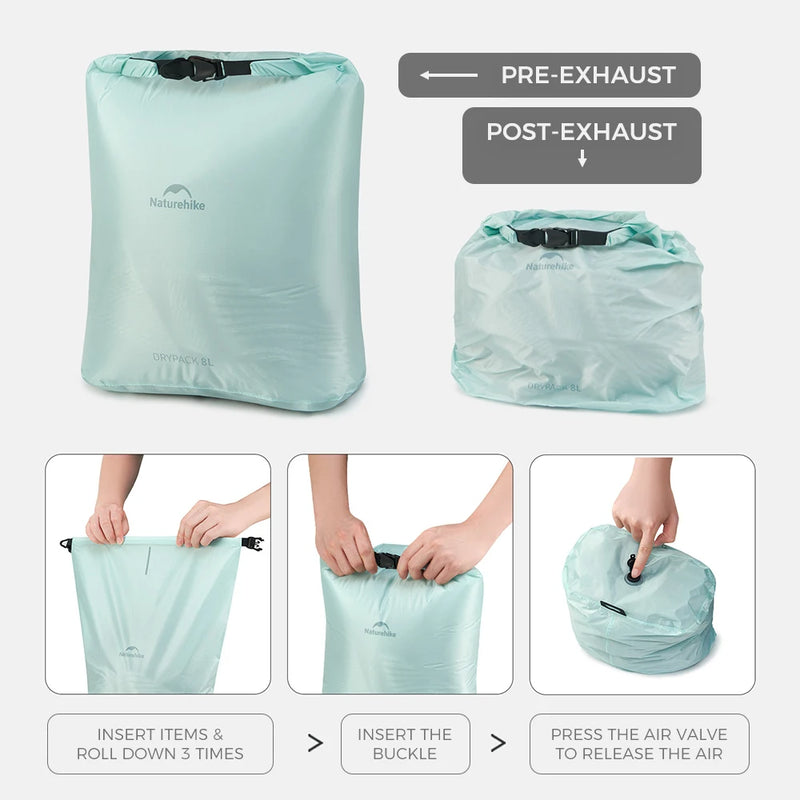 Naturehike 2026 Large New Outdoor Ultralight Roll Top PU2000+ Waterproof Storage Bag Picnic Camping Drinking Water Storage Bag