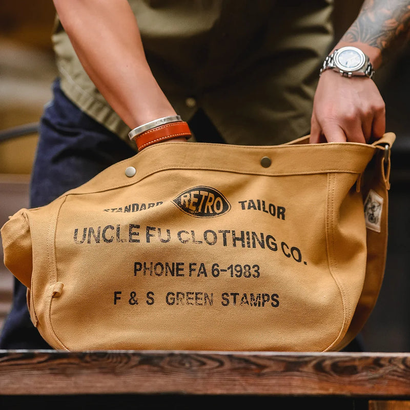 កាបូប Maden Vintage ទំហំធំ រចនាម៉ូដសម្រាប់នារី បោះពុម្ពអក្សរ កាបូបស្ពាយ កាបូបស្ពាយកុំព្យូទ័រ កាបូបស្ពាយស្មា កាបូបធ្វើដំណើរ