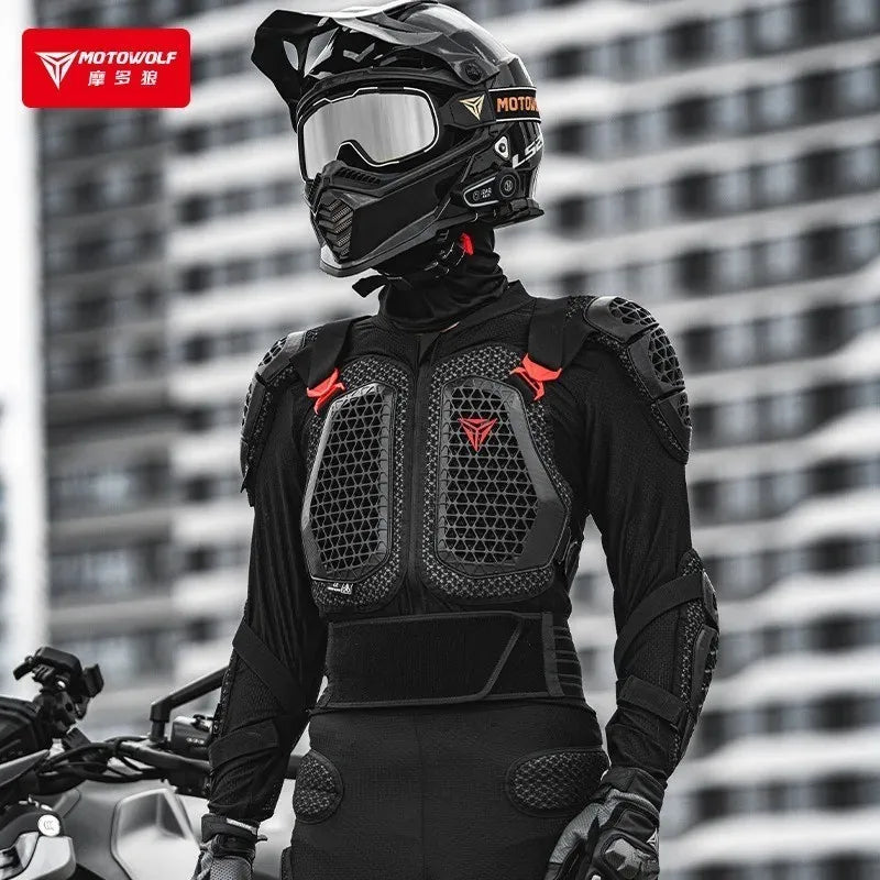 អាវម៉ូតូ Motowolf សម្រាប់បុរស និងស្ត្រី អាវក្រោះការពាររាងកាយម៉ូតូ អាវ Motocross សម្ភារៈការពារជិះដែលមានវិញ្ញាបនបត្រ CE