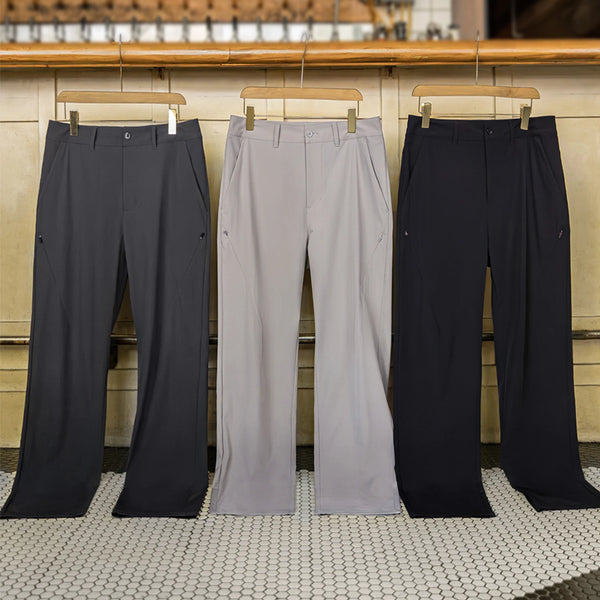 ខោ Maden Casual Men CleanFit Dress Pants ពណ៌សុទ្ធ ខោត្រង់ ជាមួយខ្សែរ៉ូត YKK Fly Timeless Office Pants សម្រាប់ធ្វើការ
