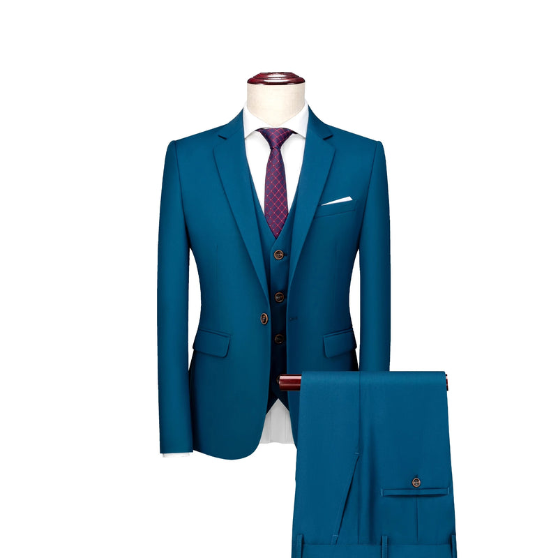 2026 Men's Grass Green Suit Three-Piece, Wedding,Party,Business,Interview Menswear,Red,Black,Blue,Purple,Yellow Asian Size Sets