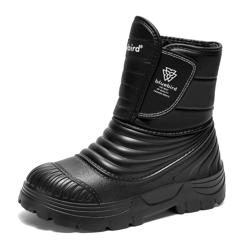 Men's Snow Boots Winter Warm Plush Casual Boots Soft Sole Anti-Slip Plus Size Outdoor Boots Fashion Youth Comfort High-Top Boots