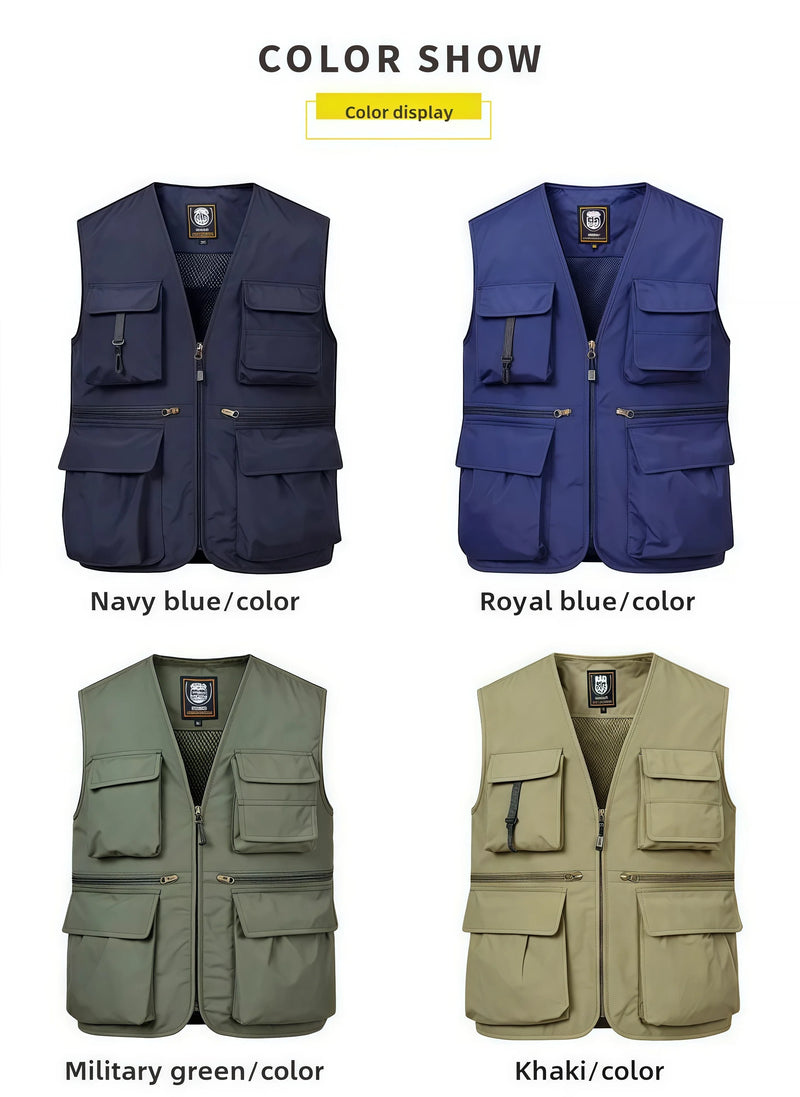 Multi-pocket Breathable Outdoor Fishing Vest Outdoor Casual Fashionable Versatile Men's Sleeveless Top Comfortable Fit