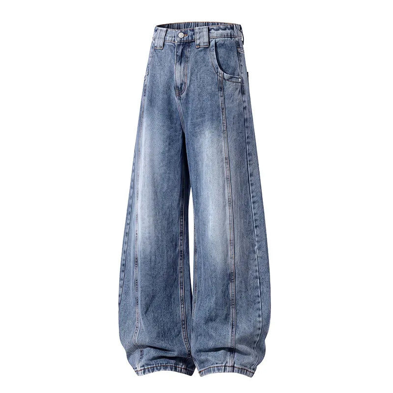 Men's Blue Jeans for Fall, Black Denim Pants, Spring Stylish Casual Trousers, Asian Sizes.