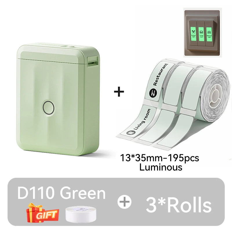 Mini Portable NIIMBOT D110 Switch Label Printer Inkless Thermal Label Self-adhesive Sticker Home Wireless Labeling Machine