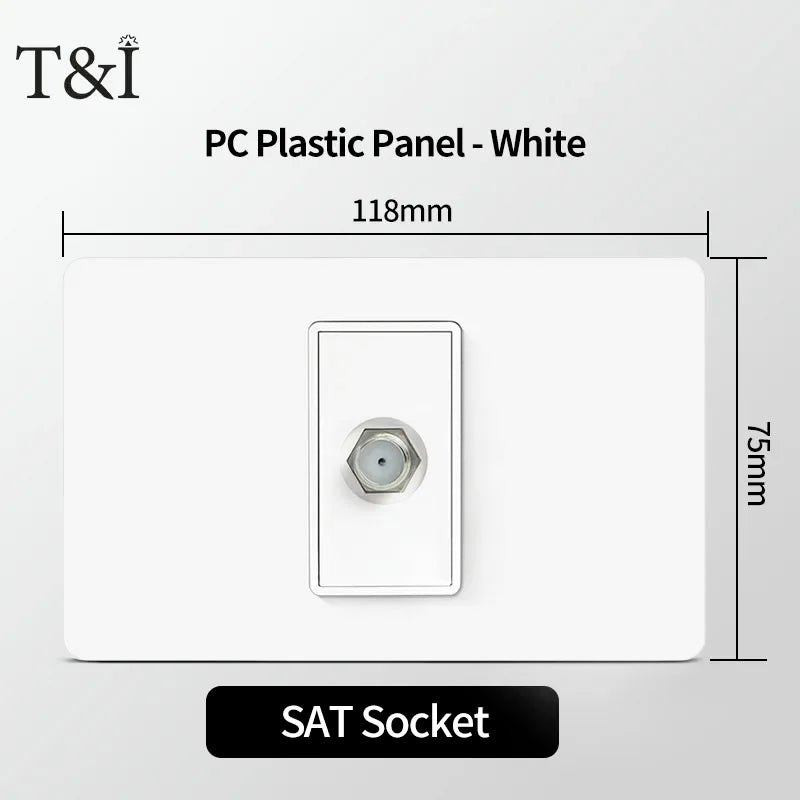 T&I 118  PC plastic panel  socket: USB Type-C, Italian switch , Chilean outlet, very suitable for residential and office spaces