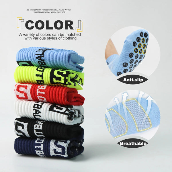 WRELS Football Socks Men Women Anti-slip Non-slip Soccer Basketball Comfortable Tennis Sport Socks Grip Cycling Riding Socks