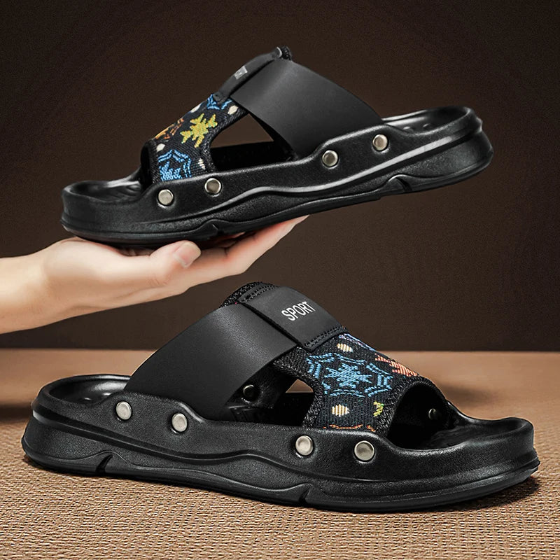 Men's soft insole Slides Comfort Casual Slippers Summer breathable lightweight outdoor beach Slip on walking Daily wear slippers