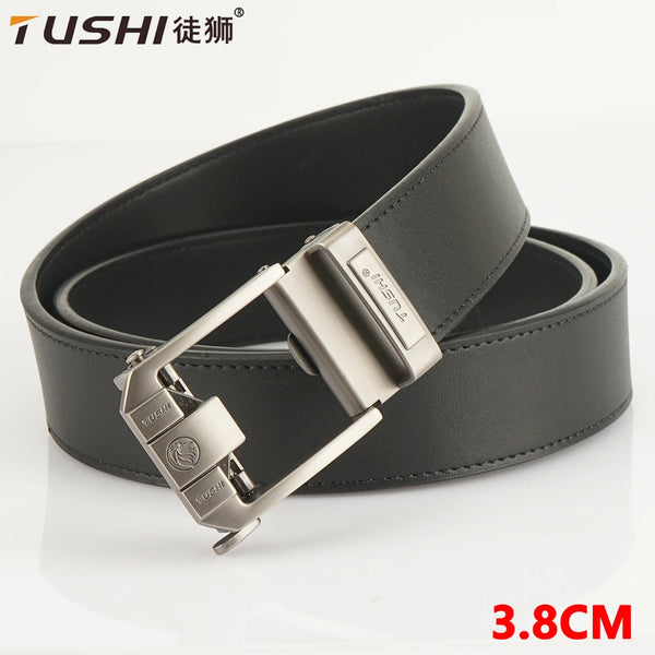 TUSHI New 3.8CM Military Belt for Men Sturdy Nylon Metal Automatic Buckle Leather Belts Tactical Outdoor Girdle IPSC Accessories