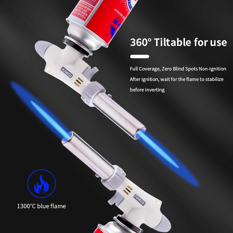 Portable Metal Flame Gun Butane Burner High Temperature Welding Gas Torch Lighter Camping BBQ Heating Ignition Butane Gas Burner