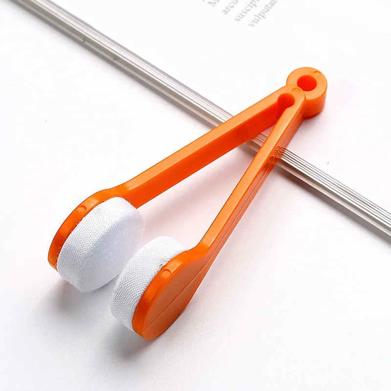 Suede Portable Glasses Cloth Handy Cleaning Wiping Tool with Clip Scratch-Free Lens Care