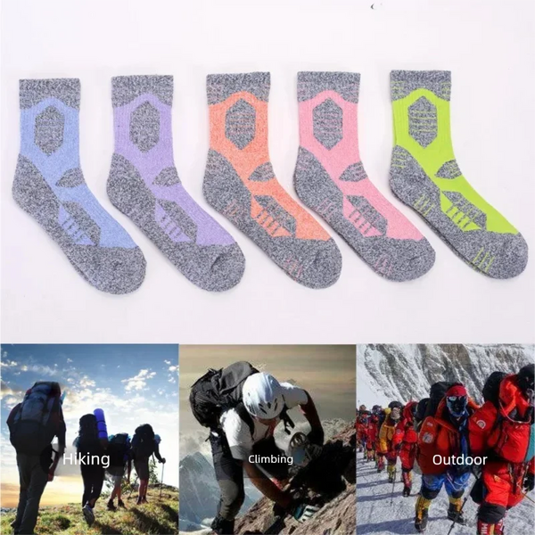 WRELS 1/2/3 Pairs Athletic Crew Socks Cushioned Sports Socks Women Breathable Moisture Wicking Elastic Hiking Mid‑Calf Socks