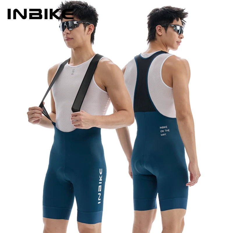 INBIKE Summer Men Cycling Shorts Padded Breathable Road Bike Bib Shorts MTB Cycling Clothes for Men Bicycle Biking Tights Man