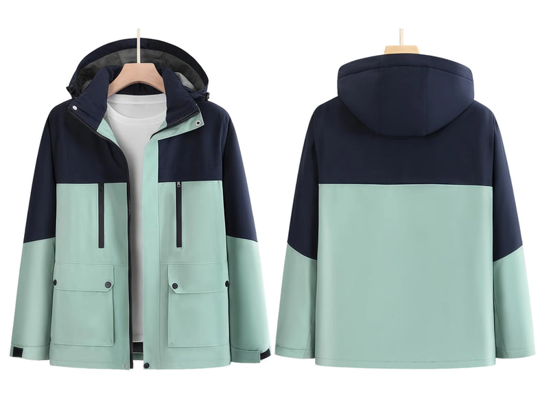 Outdoor travel  graphene heat-resistant  raincoat with fleece windproof and waterproof detachable cap workwear Climbing