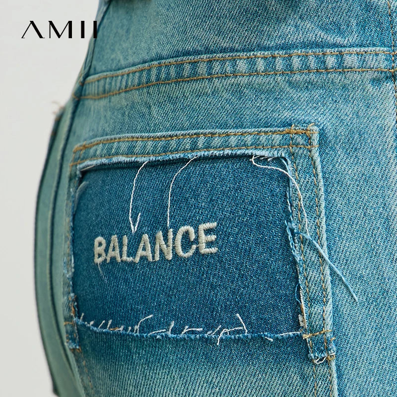 ខោខូវប៊យរដូវក្តៅ AMII Minimalist សម្រាប់ស្ត្រីឆ្នាំ ២០២៦ ខោខូវប៊យវែង Lyocell ខោប៉ោងត្រង់ធម្មតា 12552038