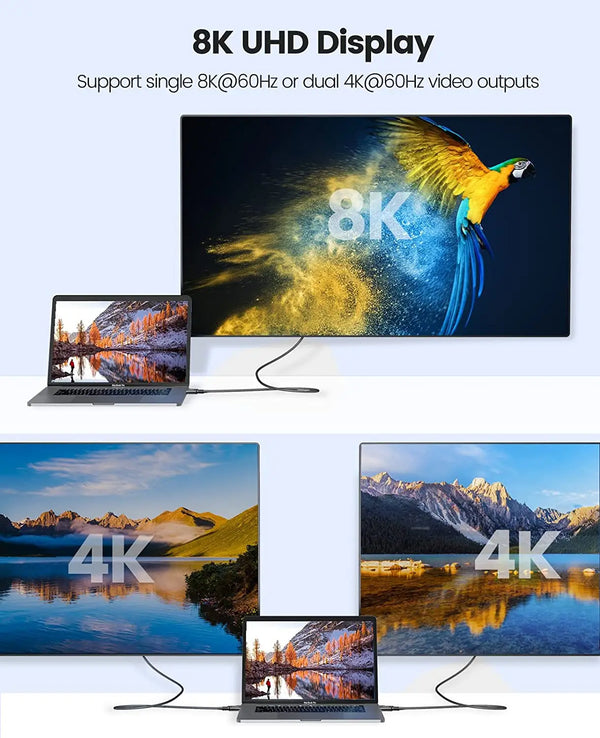 ORICO USB4 Cable USB-IF Certified USB C Cable HD 8K @60Hz PD100W Fast Charge 40Gbps Data Transfer for Thunderbolt 3 Macbook